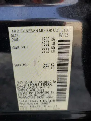 2015 NISSAN ALTIMA 2.5  