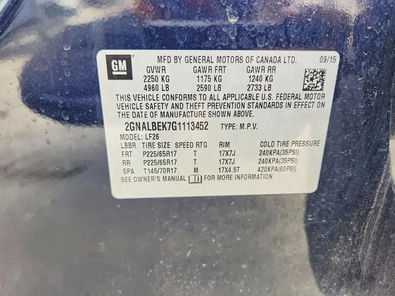 2016 CHEVROLET EQUINOX LS  