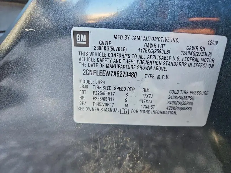 2010 CHEVROLET EQUINOX LT  