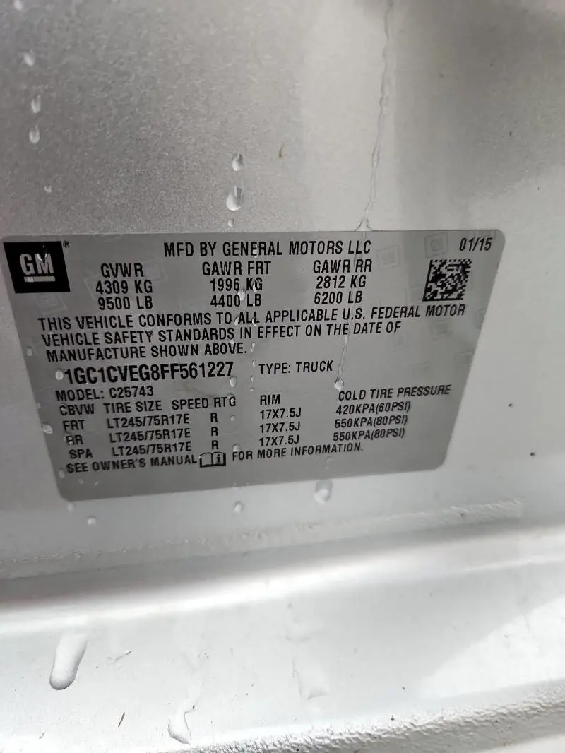 2015 CHEVROLET SILVERADO C2500 HEAVY DUTY LT  