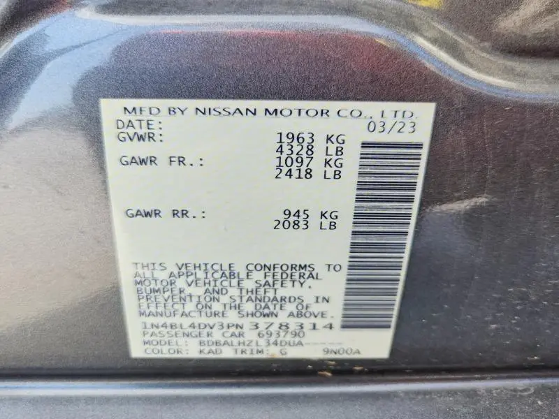 2023 NISSAN ALTIMA SV  
