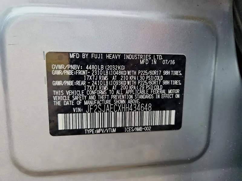 2017 SUBARU FORESTER 2.5I PREMIUM  
