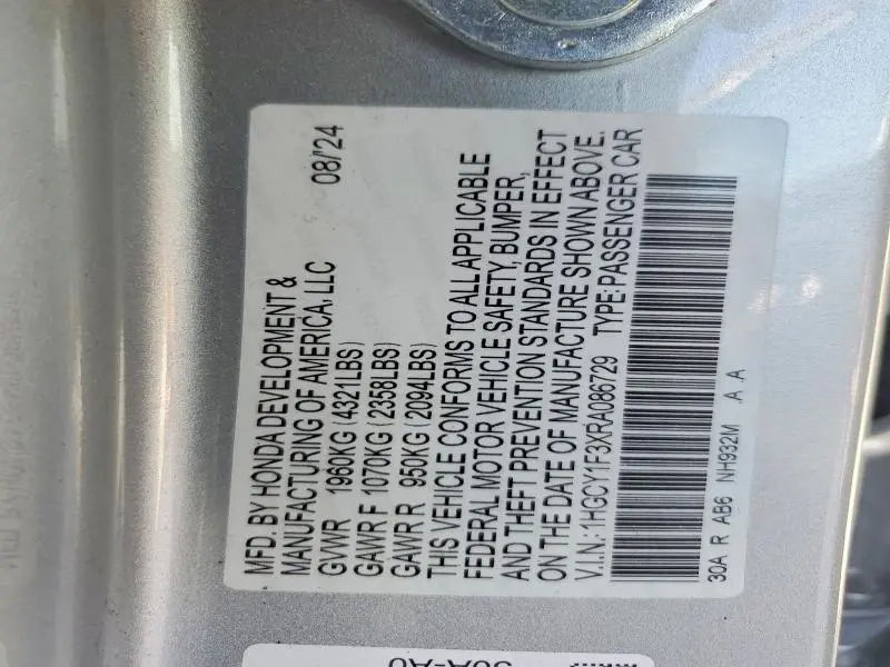 2024 HONDA ACCORD EX  