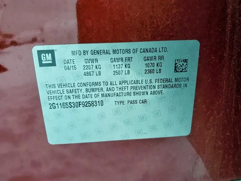 2015 CHEVROLET IMPALA LTZ  