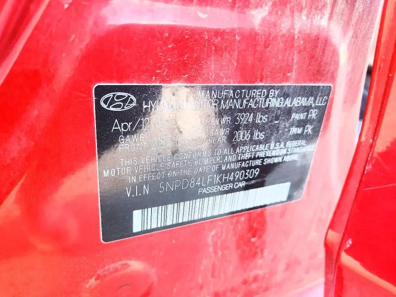 2019 HYUNDAI ELANTRA SEL  