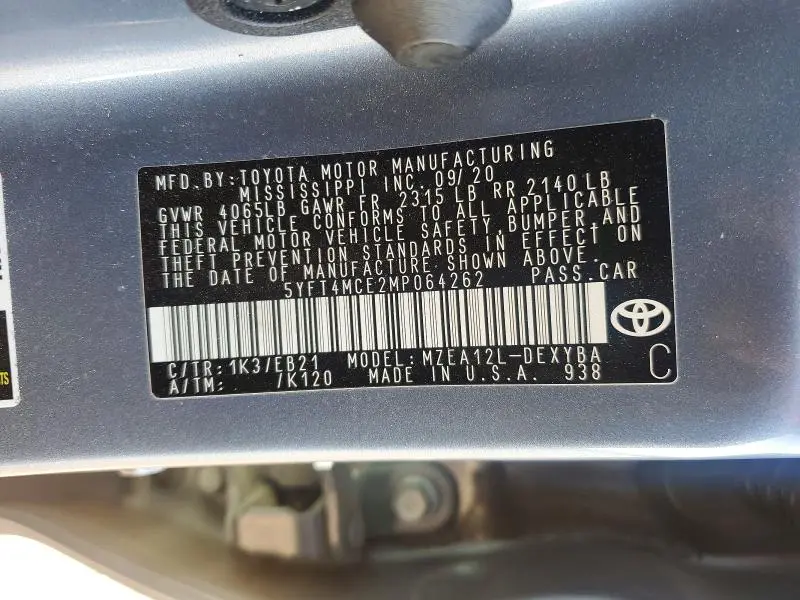 2021 TOYOTA COROLLA XSE  