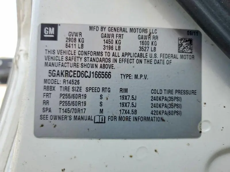 2012 BUICK ENCLAVE   