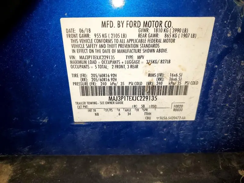 2018 FORD ECOSPORT SE  