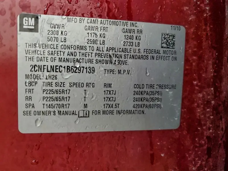 2011 CHEVROLET EQUINOX LT  