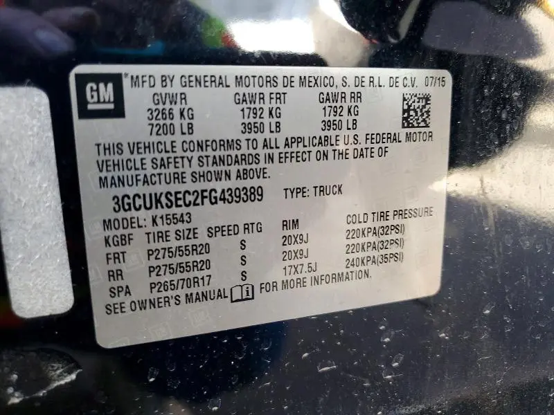 2015 CHEVROLET SILVERADO K1500 LTZ  