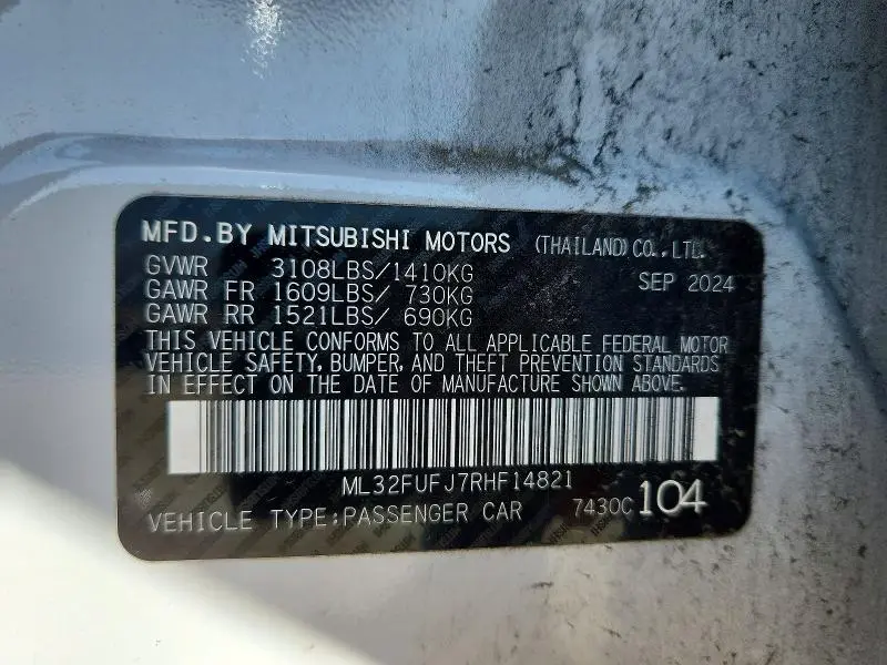 2024 MITSUBISHI MIRAGE G4 ES  