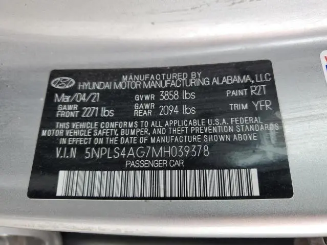 2021 HYUNDAI ELANTRA SEL