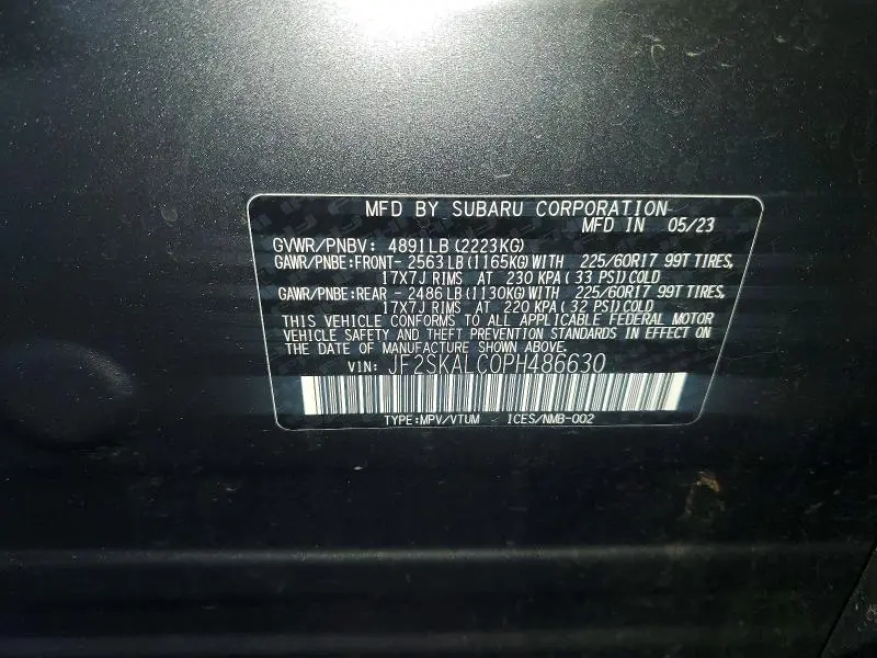 2023 SUBARU FORESTER WILDERNESS  