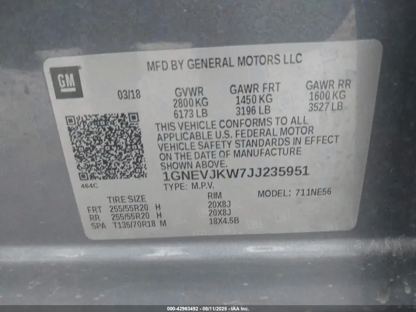 2018 CHEVROLET TRAVERSE PREMIER