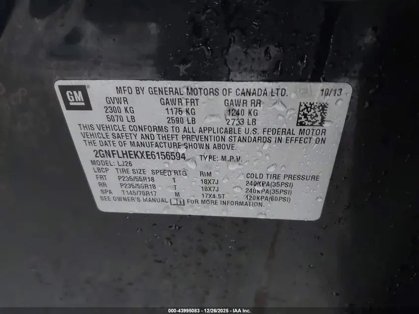 2014 CHEVROLET EQUINOX LTZ