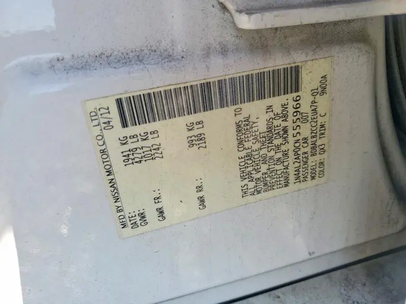 2012 NISSAN ALTIMA 2.5  