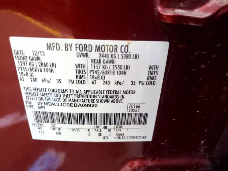 2014 FORD EDGE SEL  