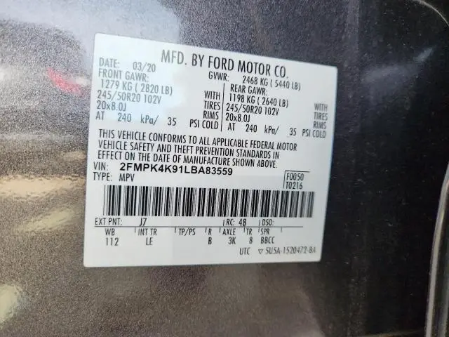 2020 FORD EDGE TITANIUM  