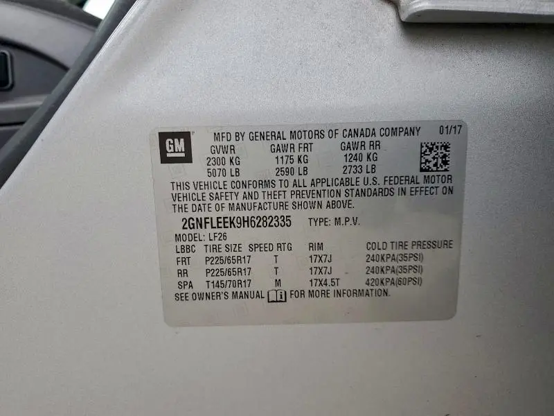 2017 CHEVROLET EQUINOX LS  