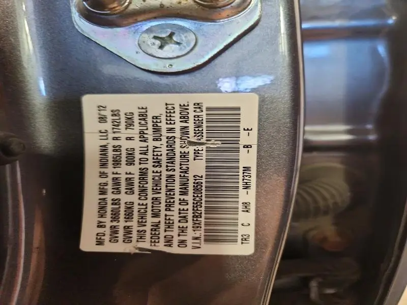 2012 HONDA CIVIC LX  