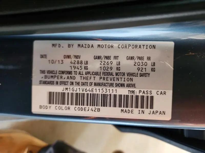 2014 MAZDA 6 TOURING  