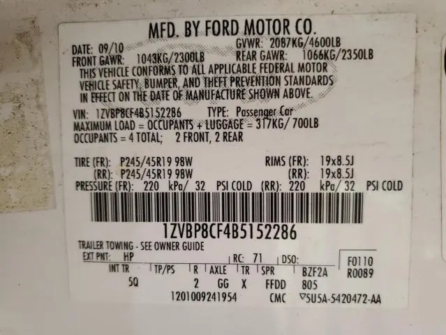 2011 FORD MUSTANG GT  