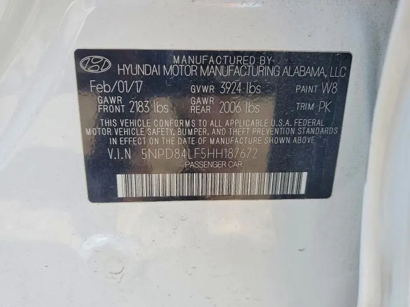2017 HYUNDAI ELANTRA SE  