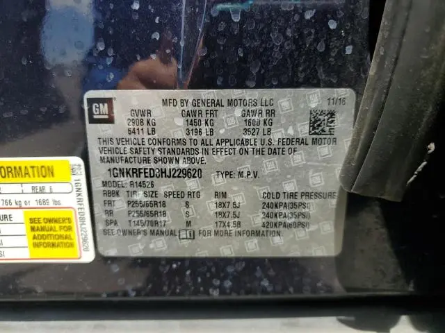 2017 CHEVROLET TRAVERSE LS  