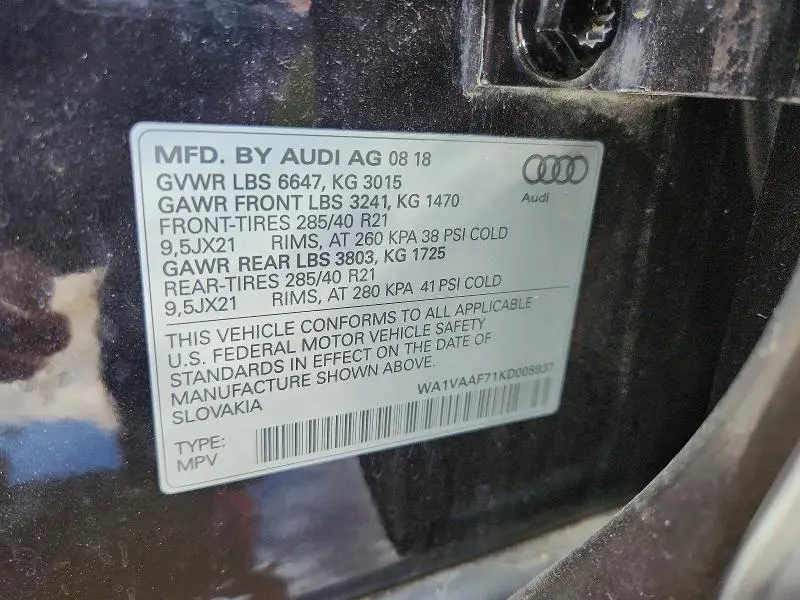 2019 AUDI Q7 PRESTIGE  