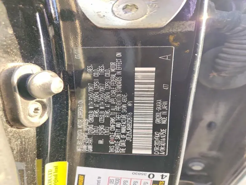 2011 TOYOTA 4RUNNER SR5  