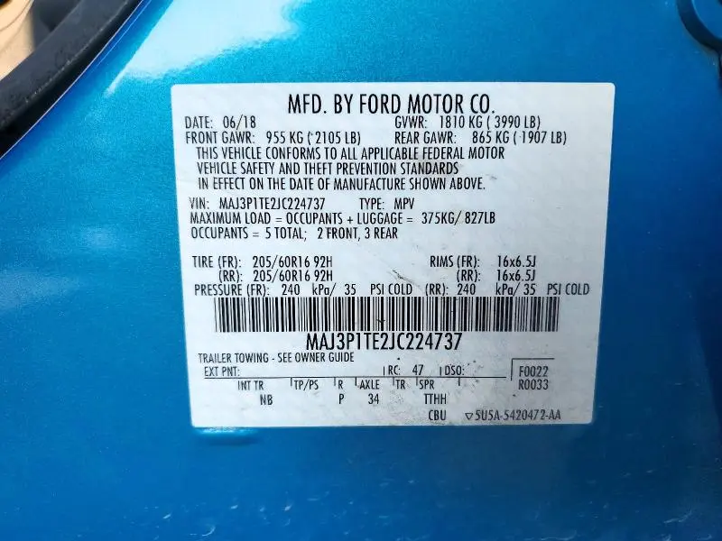2018 FORD ECOSPORT SE  