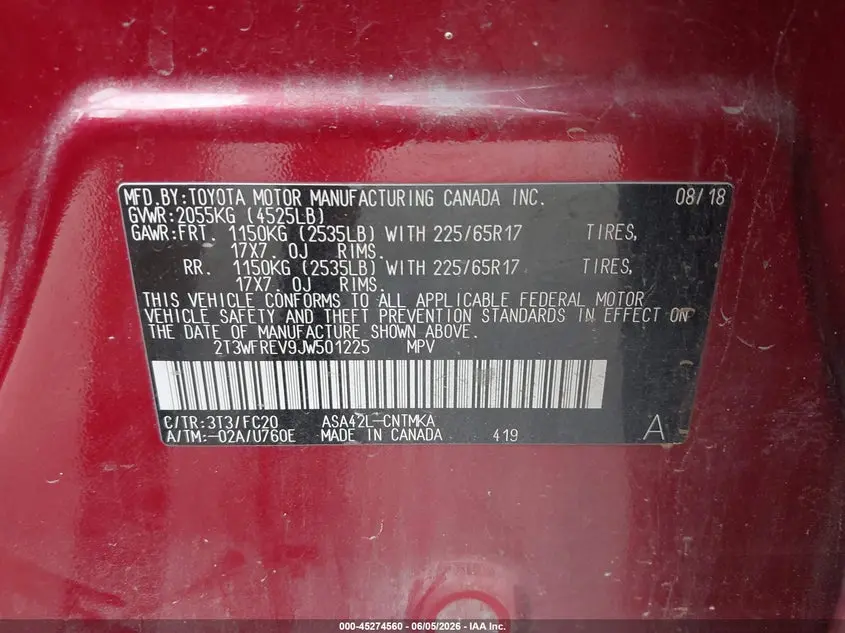 2018 TOYOTA RAV4 XLE