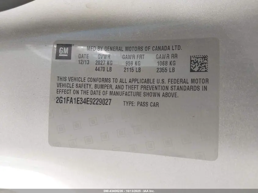 2014 CHEVROLET CAMARO 2LS