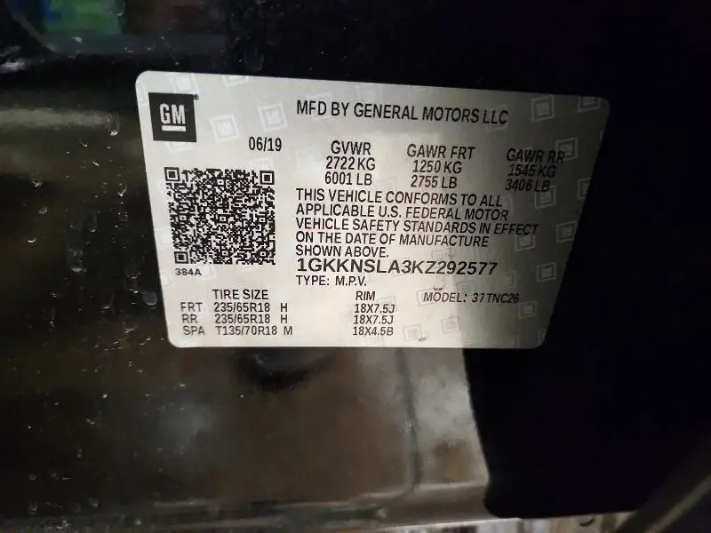 2019 GMC ACADIA SLE  