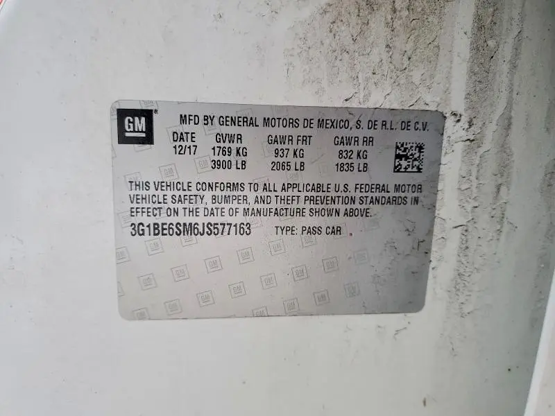 2018 CHEVROLET CRUZE LT  