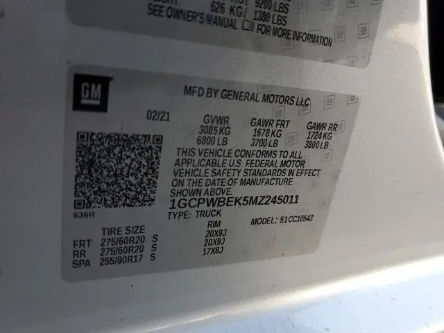 2021 CHEVROLET SILVERADO C1500 CUSTOM  