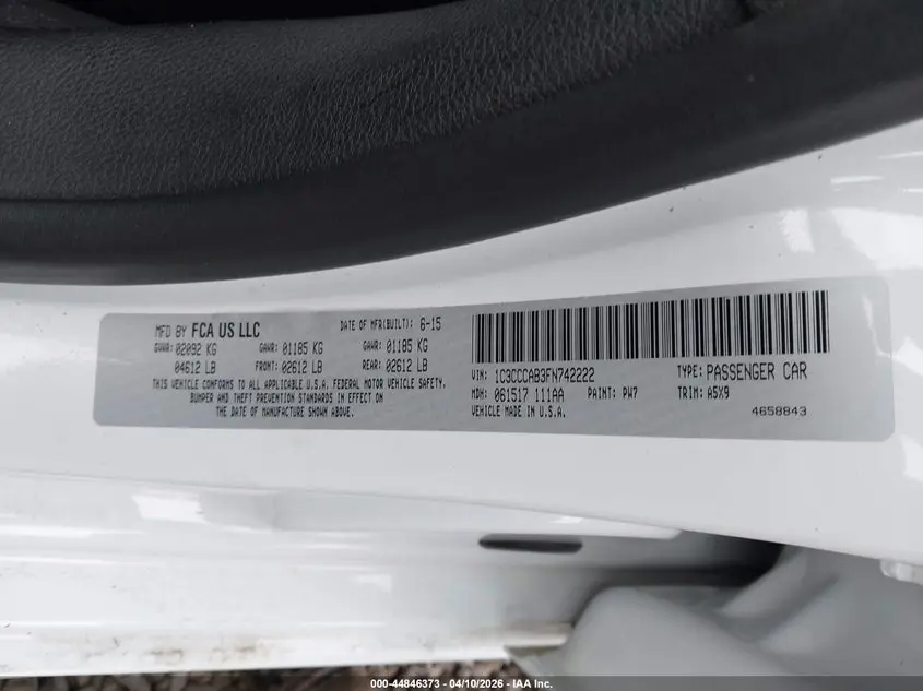 2015 CHRYSLER 200 LIMITED