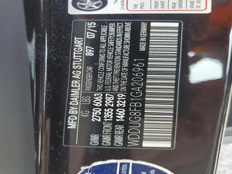 2016 MERCEDES-BENZ S 550 4MATIC  