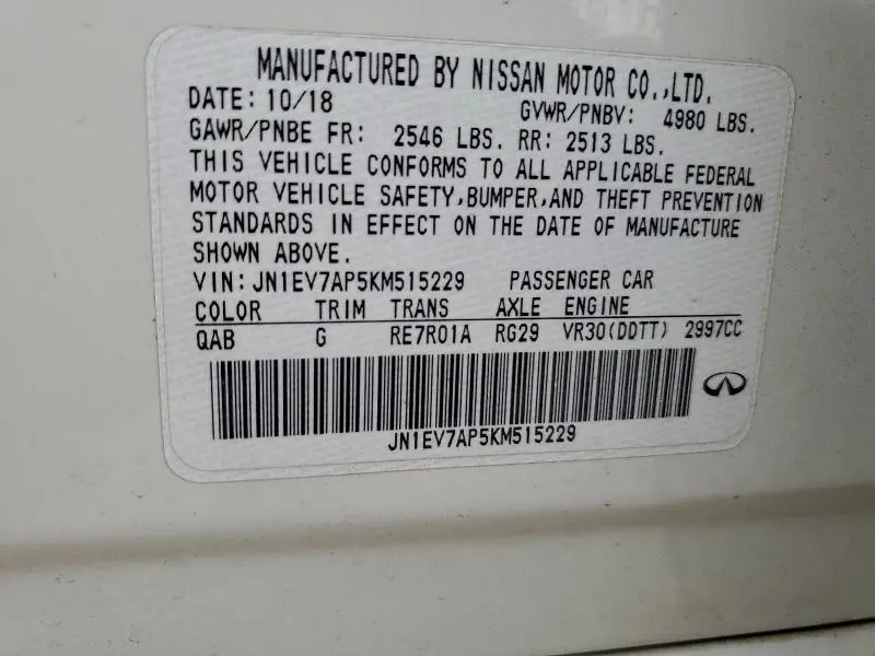 2019 INFINITI Q50 LUXE  