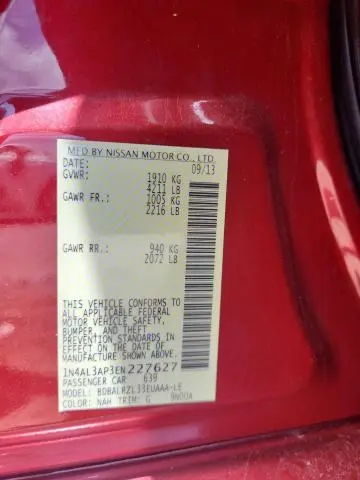 2014 NISSAN ALTIMA 2.5  