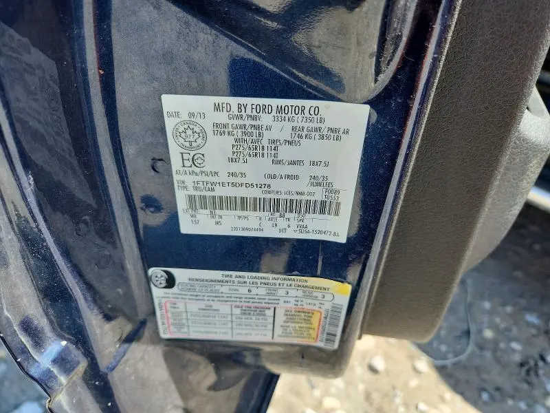 2013 FORD F150 SUPERCREW  