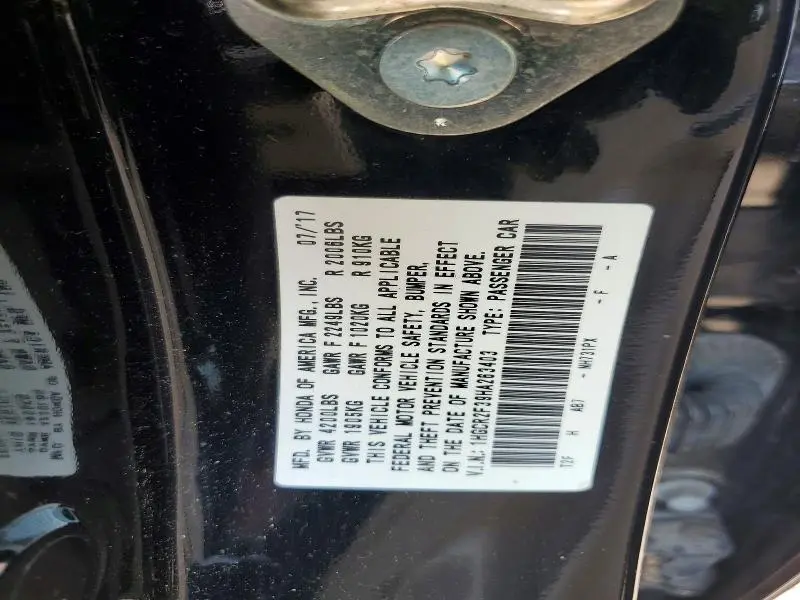 2017 HONDA ACCORD LX  