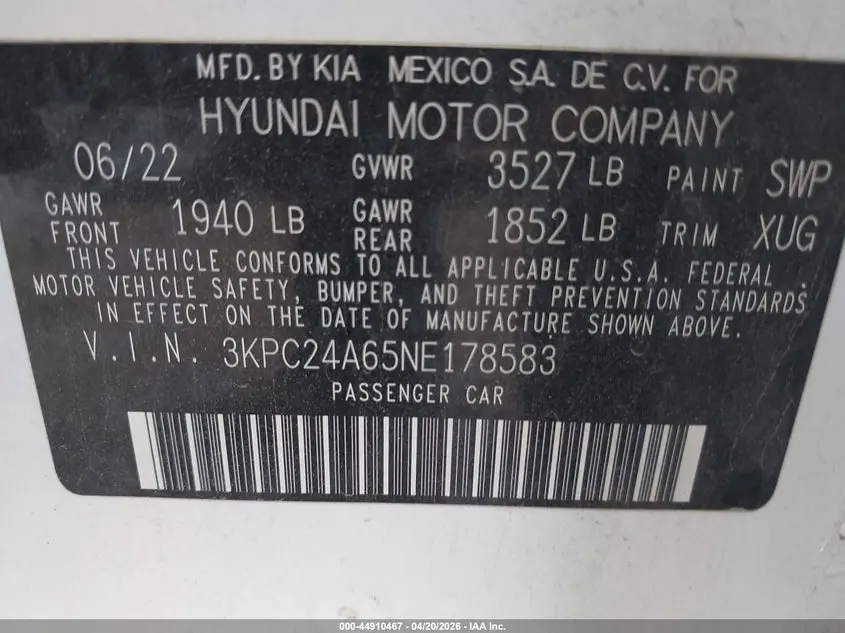 2022 HYUNDAI ACCENT SE
