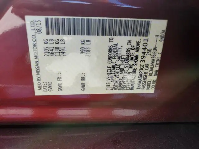 2016 NISSAN MAXIMA 3.5S  