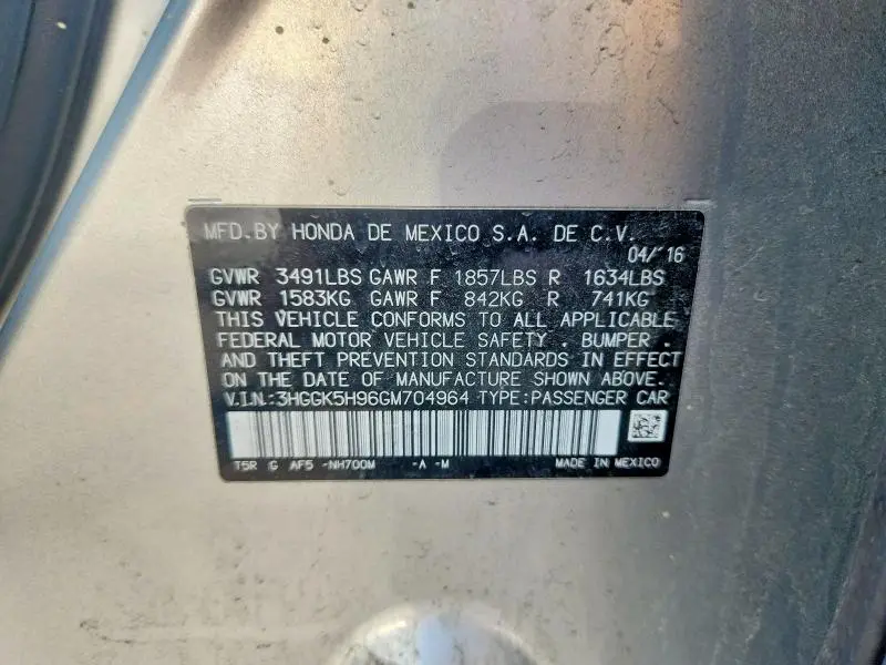 2016 HONDA FIT EX  