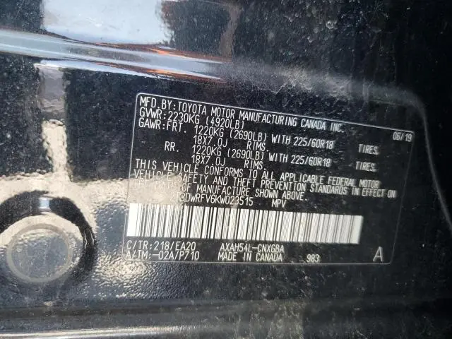 2019 TOYOTA RAV4 LIMITED  