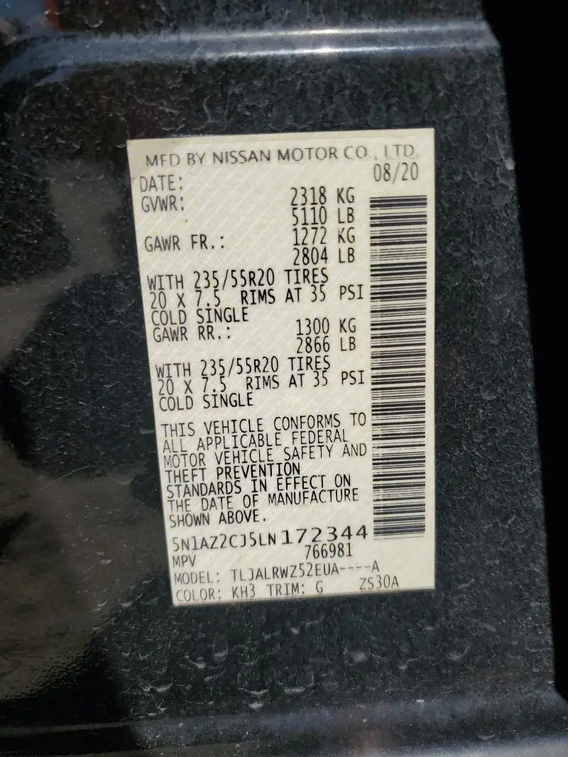 2020 NISSAN MURANO SL  