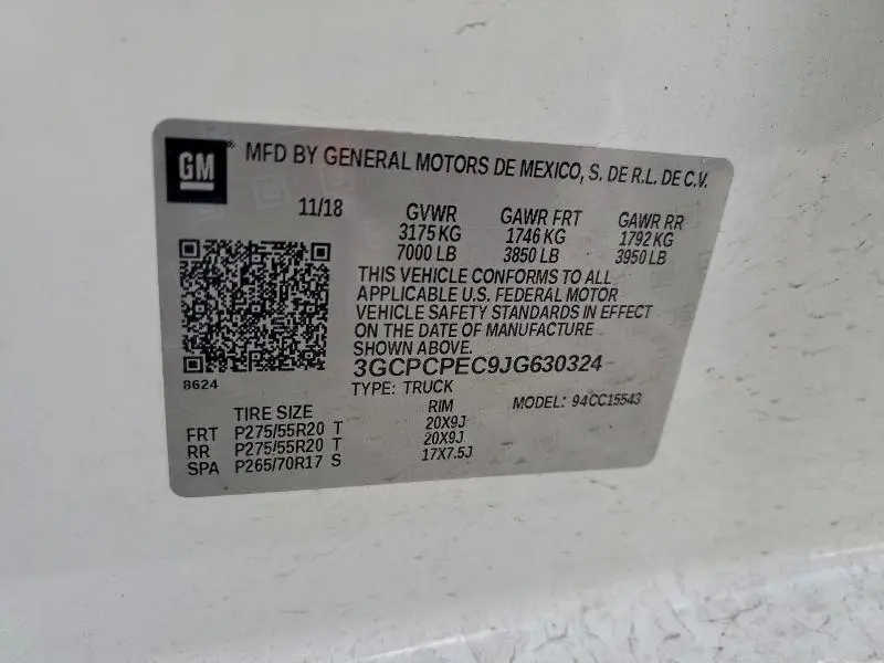 2018 CHEVROLET SILVERADO C1500 CUSTOM  