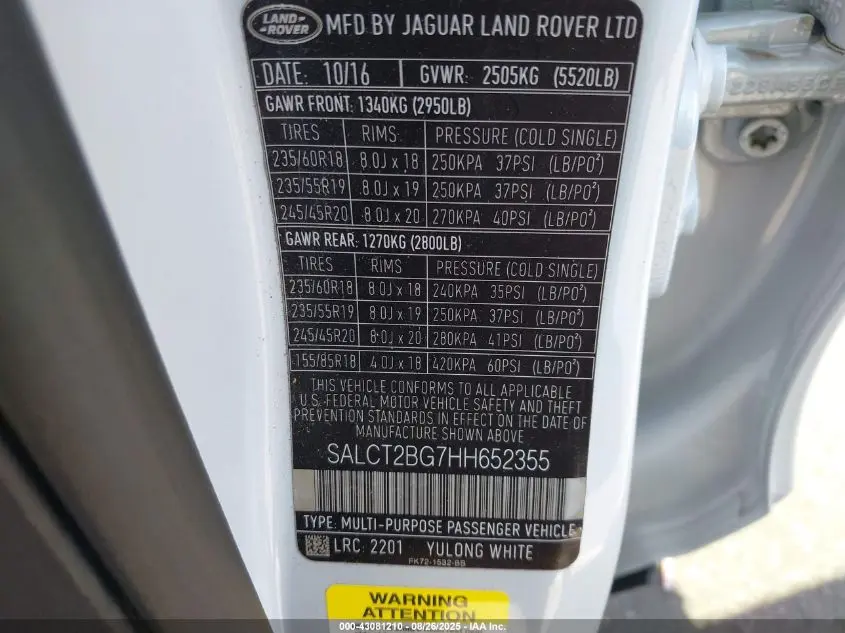 2017 LAND ROVER DISCOVERY SPORT HSE LUX