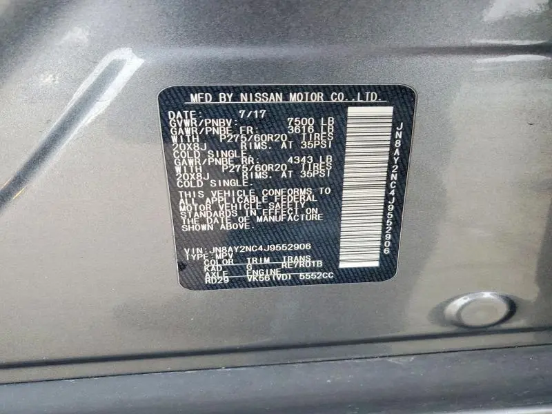 2018 NISSAN ARMADA PLATINUM  